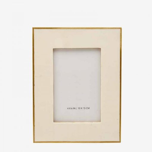 White Resin Photoframe With Gold 10x15cm 0372503