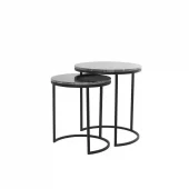 Side Table Brown Marble/ Black 41xh48/49xh53,5cm 6768561