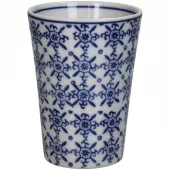 Toothbrush holder Blue & White 8xh11cm Kal-4203