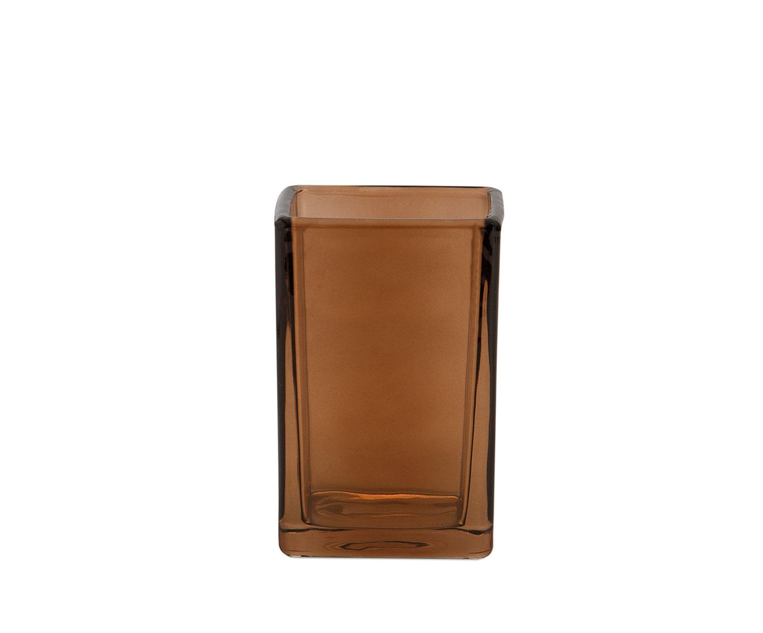 Brown Glass Toothbrush Holder Ba73063