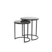 Side Table Brown Marble/ Black 41xh48/49xh53,5cm 6768561