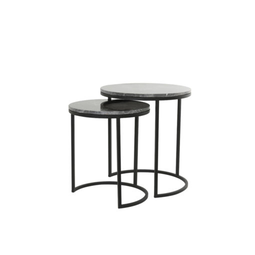 Side Table Brown Marble/ Black 41xh48/49xh53,5cm 6768561