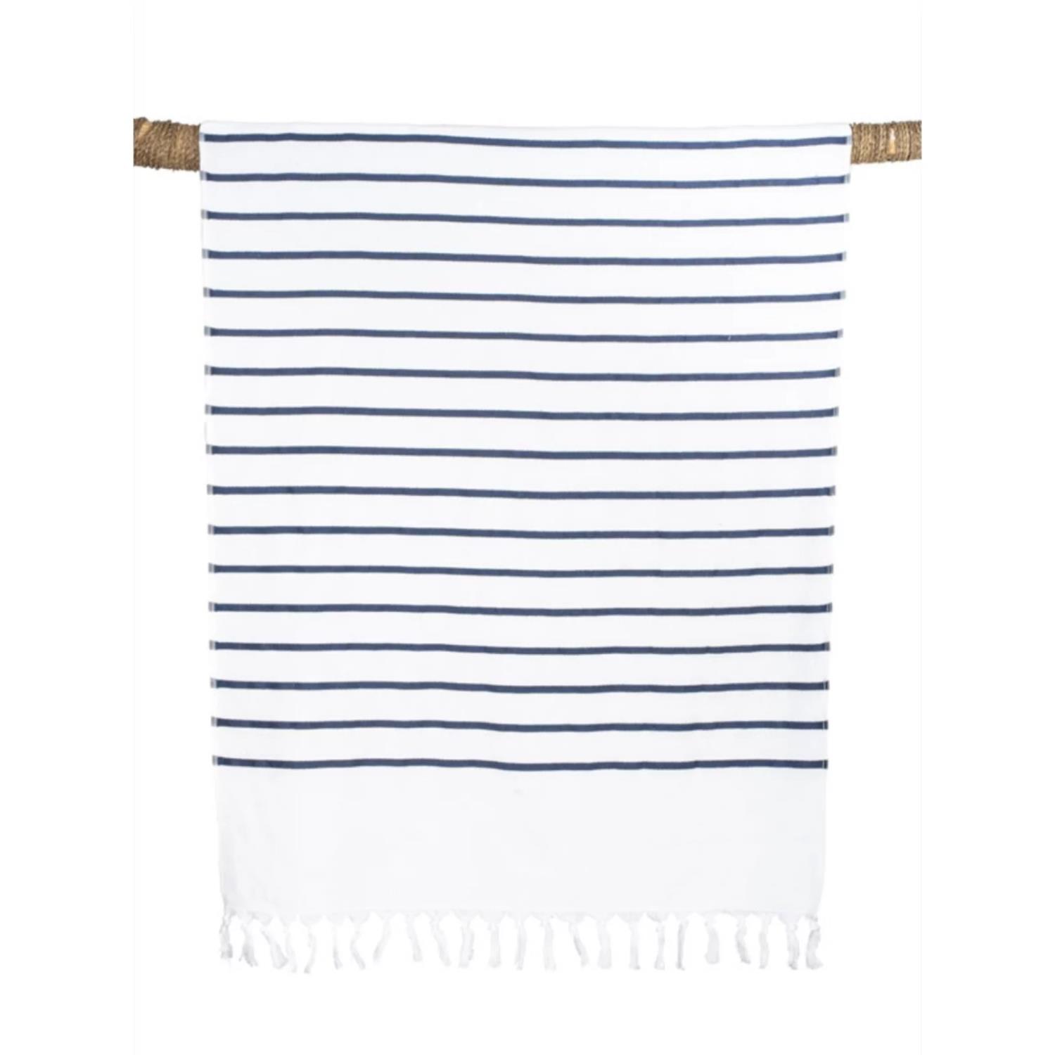 Pastamal Beach Towel 90x180cm Hvit/ Sort Stripe