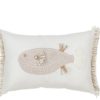 Pute Fish/Fringes Wh/Taupe 30x45x15cm 41580