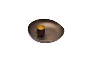 Candleholder Wave 10xh3cm Brass Dark Brown 090401