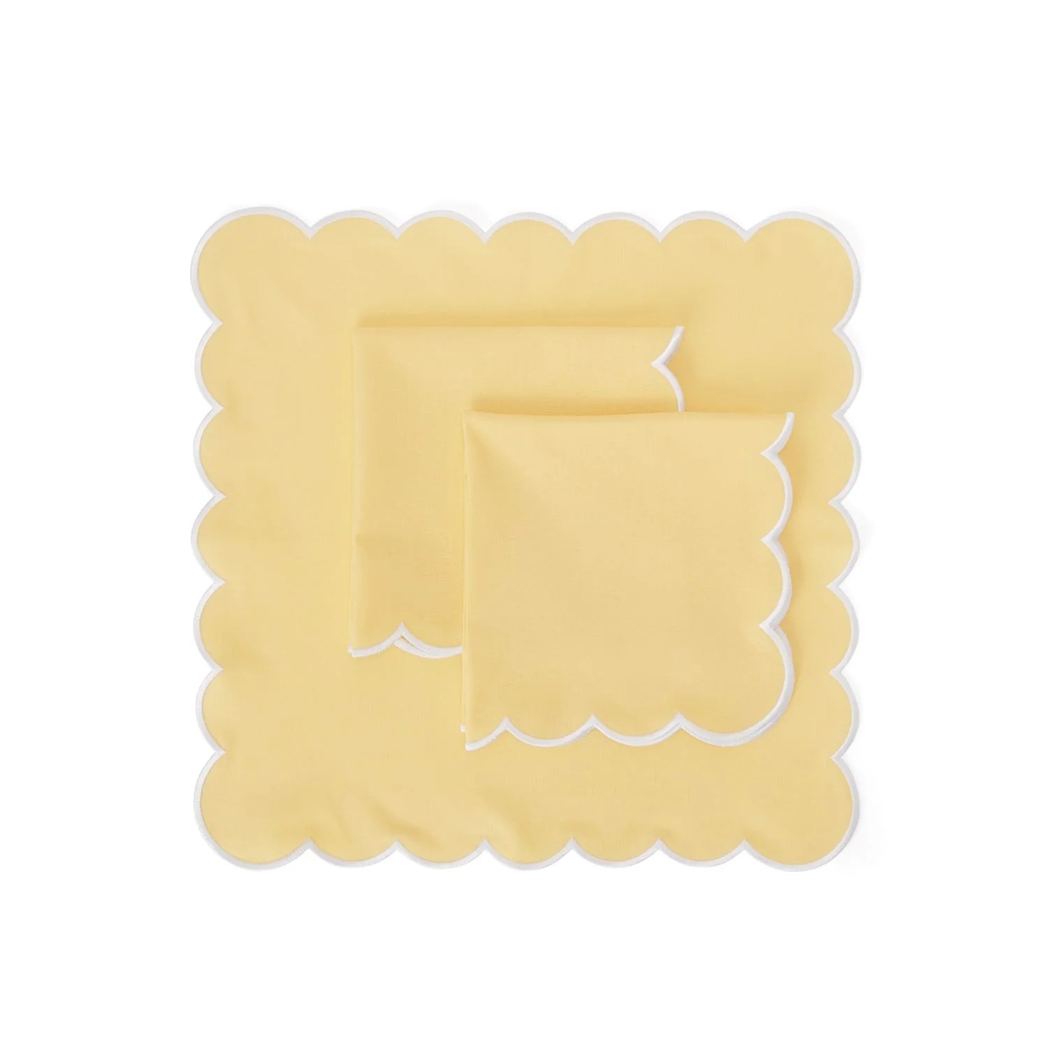 Scallop Napkin Capri Light Yellow100% Linen