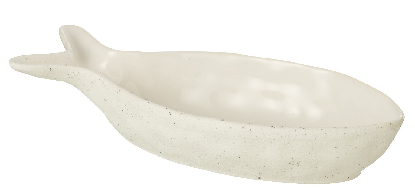 Bowl Deco Fish Porcel Beige L 25x11,5xh5cm 40124