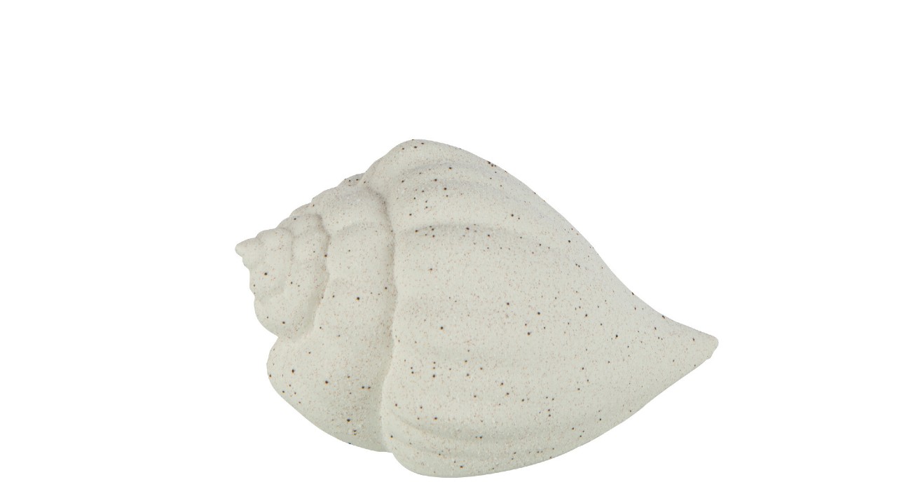 Shell Sand Glaze White 15,5x10xh8,5cm 40383