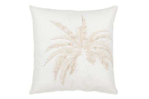 Pute Palm Tree White/ Beige 45x45x15cm 41583