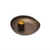 Candleholder Wave 10xh3cm  Brass Dark Brown 090401