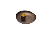 Candleholder Wave 10xh3cm  Brass Dark Brown 090401