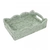 Scallop Rattan Green Small Tray HTR004