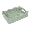 Scallop Rattan Green Small Tray HTR004