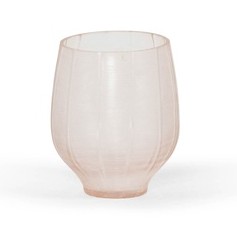 Vertical Handcut Vase Pink ø15xh16cm DCG1481