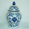 Jar Porcelain White/ Blue h45cm 155-002m