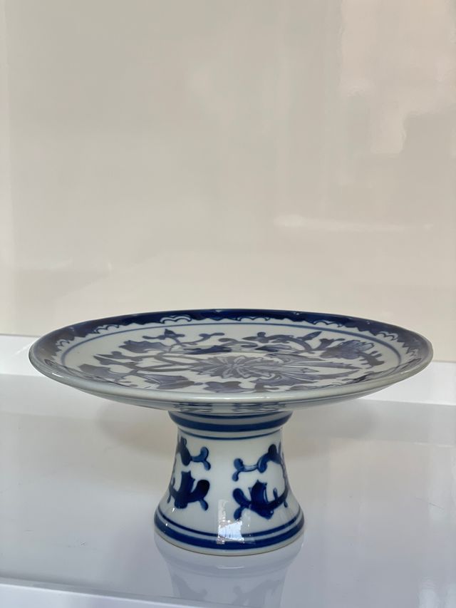 Fat Porcelain White/Blue 18cm 155-006