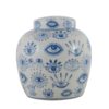 Pot W Lid White/Blue Ceramic Mykonos 21xh22cm 155-554
