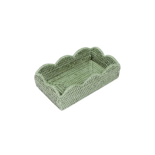 Scallop Rattan Guest Towel Holder Green hg104