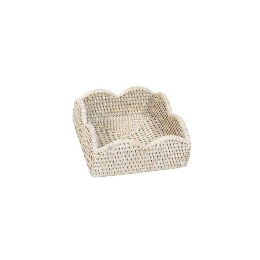 Scallop Rattan White Napkin Holder Hl103