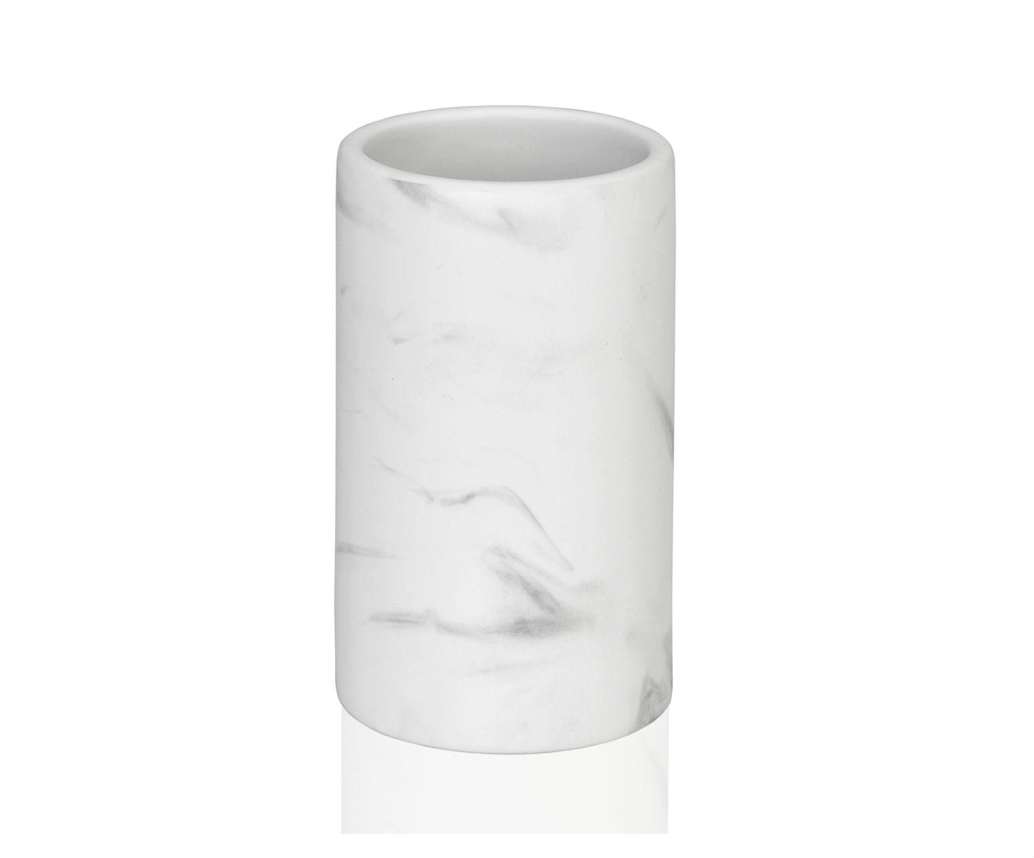 Toothbrush Holder Marble Effect Ceramic ø6,5x11cm BA68133