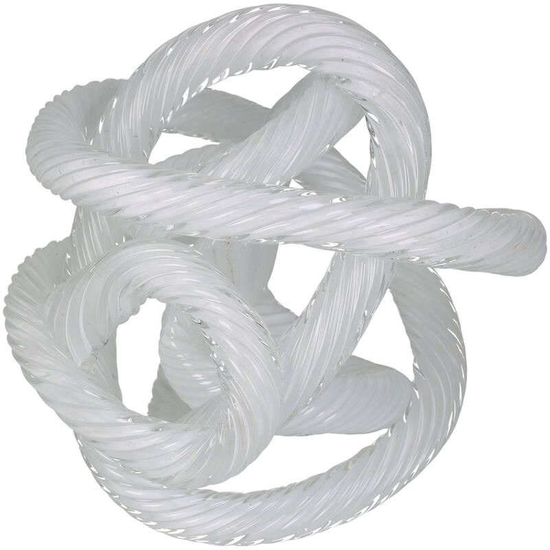 Ornament Knot Glass White 15x15x15cm kal-0128
