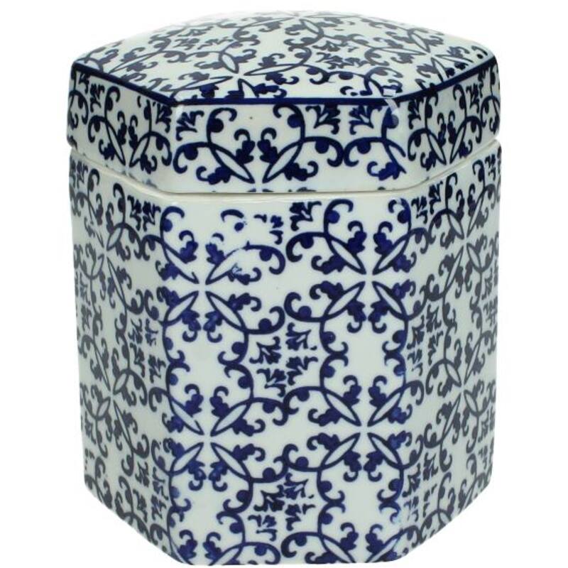 Jar Blue & White  12,5x12,5xh17cm wer-2064