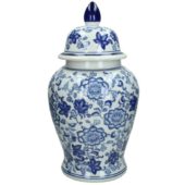 Jar Blue & White 22xh36,5cm Wer-8156
