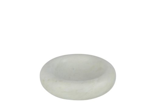 Bowl Round Low Marble White S 25xh6cm 43906