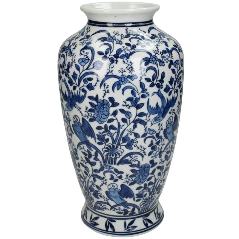 Vase Porcelain Blue 16xh30cm Xet-8010