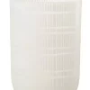 Vase Round Cut Glass White 24xh36cm 30171