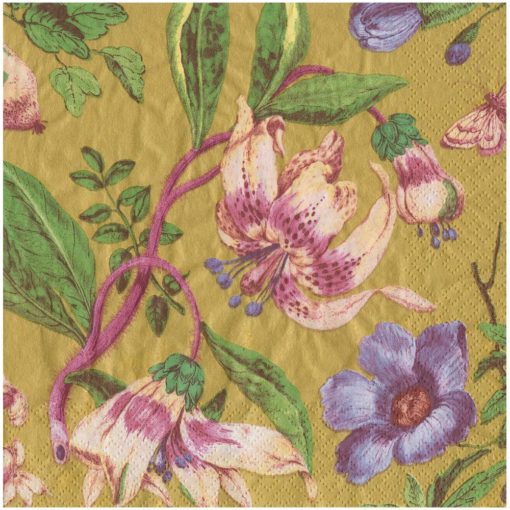 Napkin Gold Porcelain Blooms 17761d