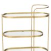 Oval Bar Cart Gold/Glas On Weels 71x33xh84cm 45846