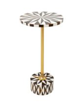 Side Table Domero Star Brown/White ø25cm 86568