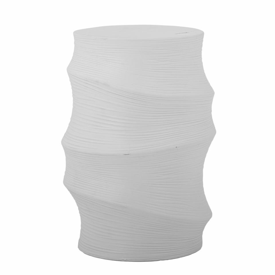 Stool / Sidebord Creme Wave Ceramic White  34xh51cm 82064363