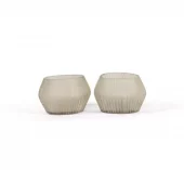 T-lightholder Oval W Cutting Light Smoke 11,5x9x8cm  Dcgi622