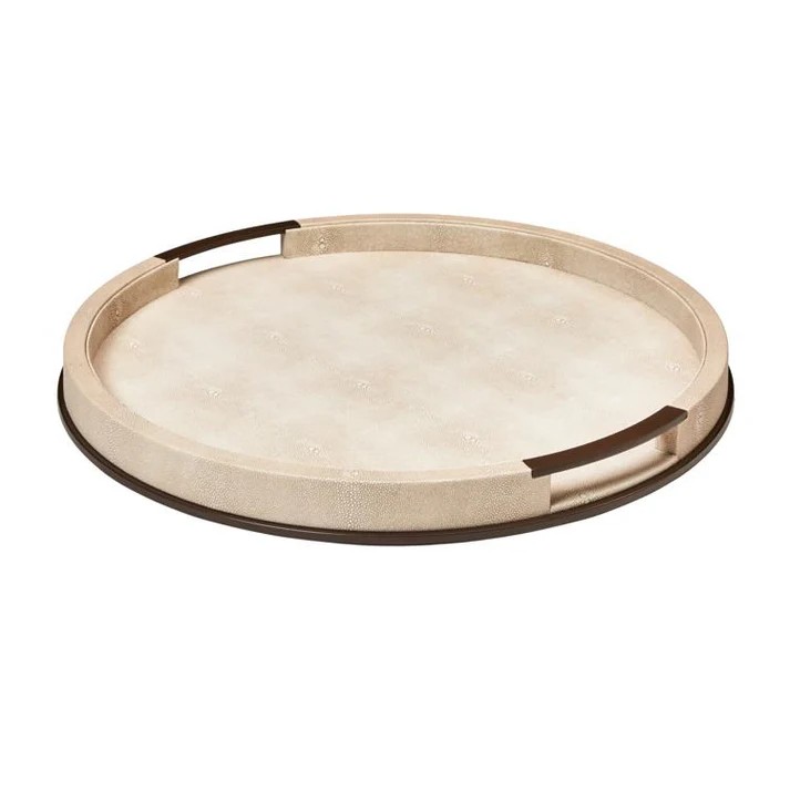 Sophie Patterson Shagreen Tray Round Ecru Sp 0085