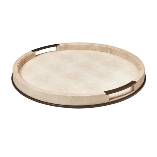 Sophie Patterson Shagreen Tray Round Ecru Sp 0081