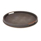 Sophie Patterson Shagreen Round Tray Antracite Sp 0086