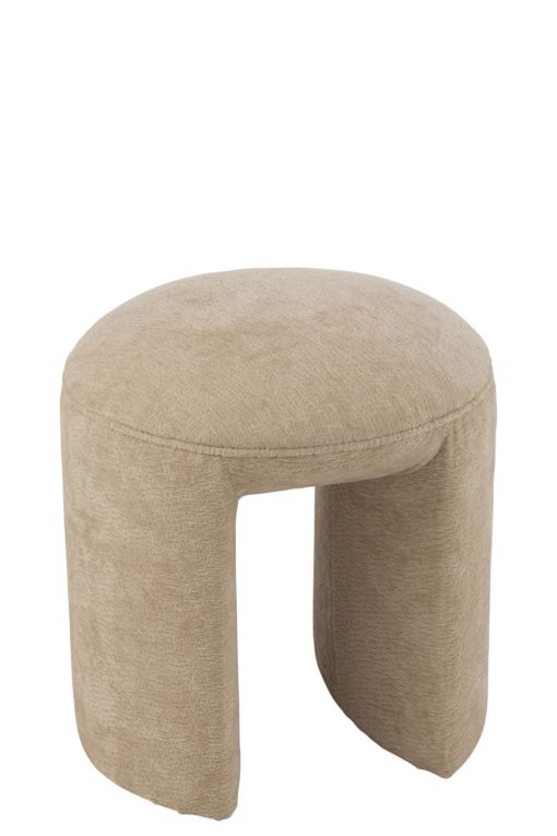 Stool Round Beige 42xh44cm 49446