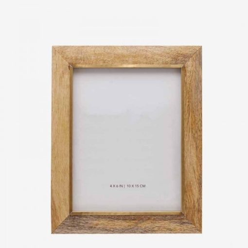 Wood Frame W Gold 10x15cm 0372463