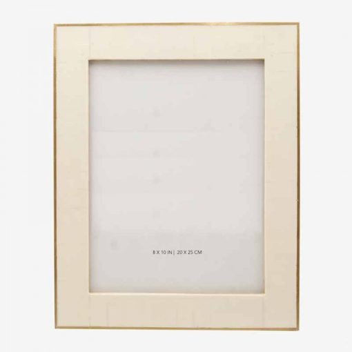 White Resin Frame W Gold 20x25cm 0372501