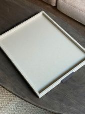 Giobagnara Deco Tray Laurel Grey Bronze Handles Large 57x44cm