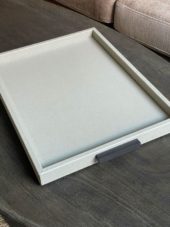 Giobagnara Deco Tray Laurel Grey Bronze Handles Medium 48x35cm