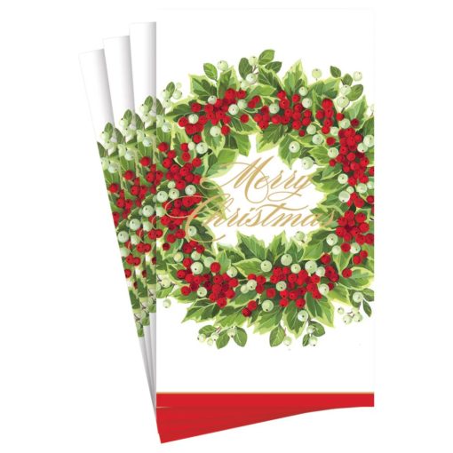 Napkin Holly Bewrry Wreath 17190g