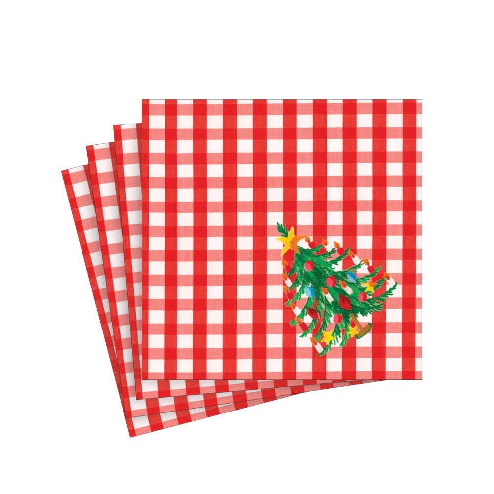 Napkin Christmas Tree Gingham 17170c