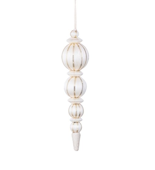 Cream Treadball Ornament L 722395