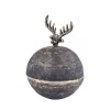 Cream Ant. Glass Storage Box W Deer Head 721919