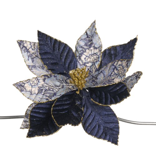 Ff 99435 Poinsetta On Clip Blue 30cm