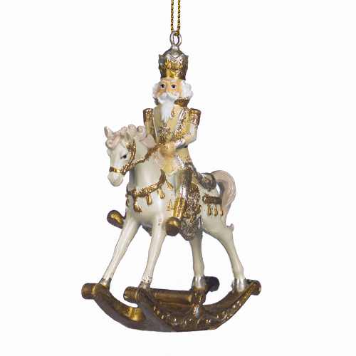 Mc 38227 Nutcracker On Rock Horse Gold 10cm