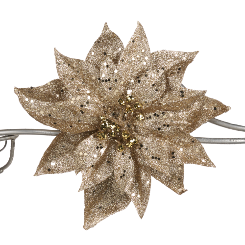 Pl 52744 Poinsetta On Clip Champagne 20,5cm